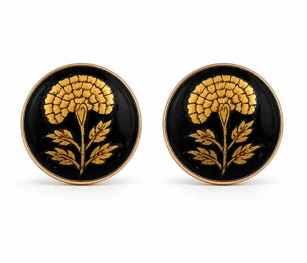 Gold_Tone_Floral_Cufflinks_for_Men