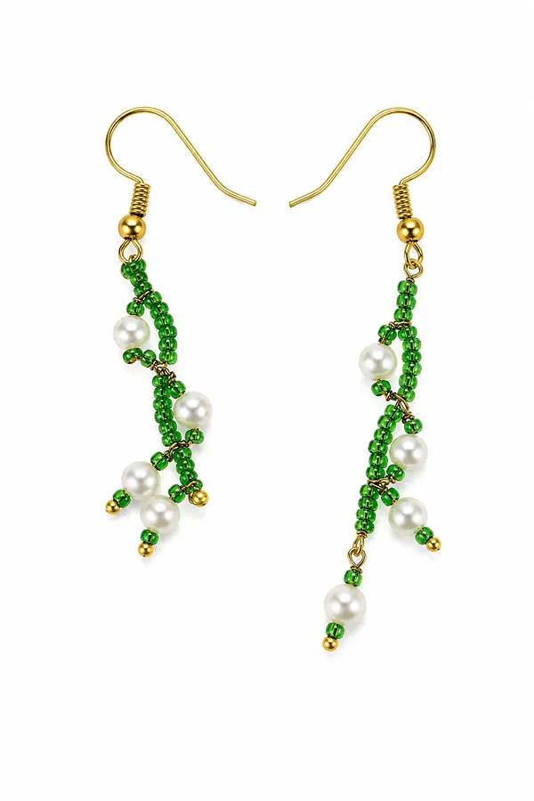 Green_Beaded_Pearl_Drop_Earrings_for_Women