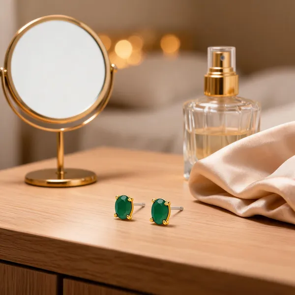Green_Italian_Brass_Stud_Earrings_For_Women