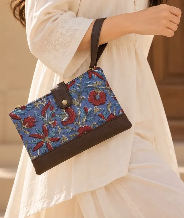 Blue_Printed_Fabric_Wristlet_Clutch_for_Women