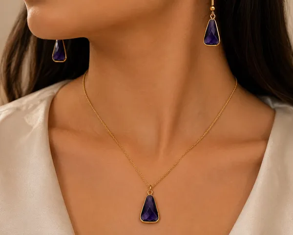Purple_Gold-Tone_Teardrop_Necklace_Set_for_Women