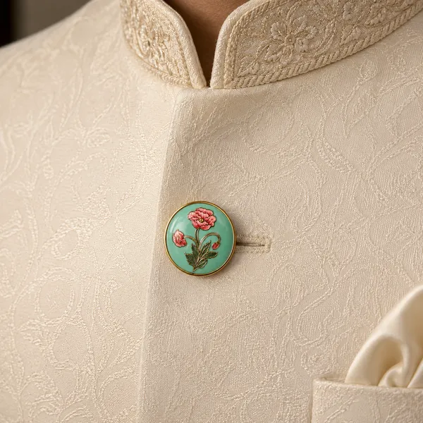 Mint_Green_Floral_Sherwani_Buttons_for_Men