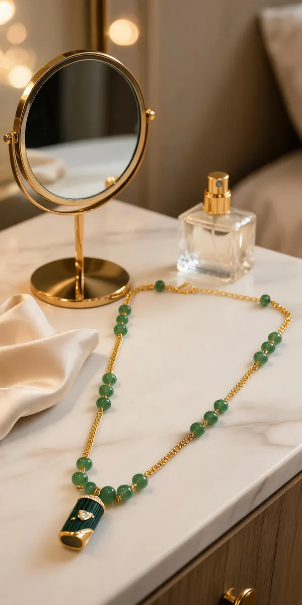 Green_Italian_Brass_Pendant_Necklace_For_Women