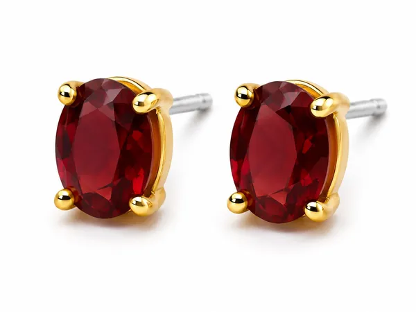 Red_Oval_Stone_Stud_Earrings_for_Women