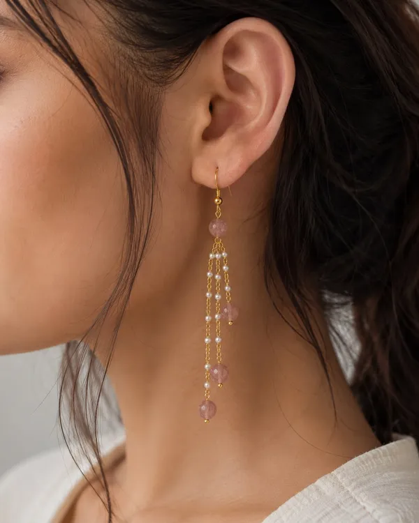 Gold_Tone_Pink_Beaded_Pearl_Drop_Earrings_for_Women