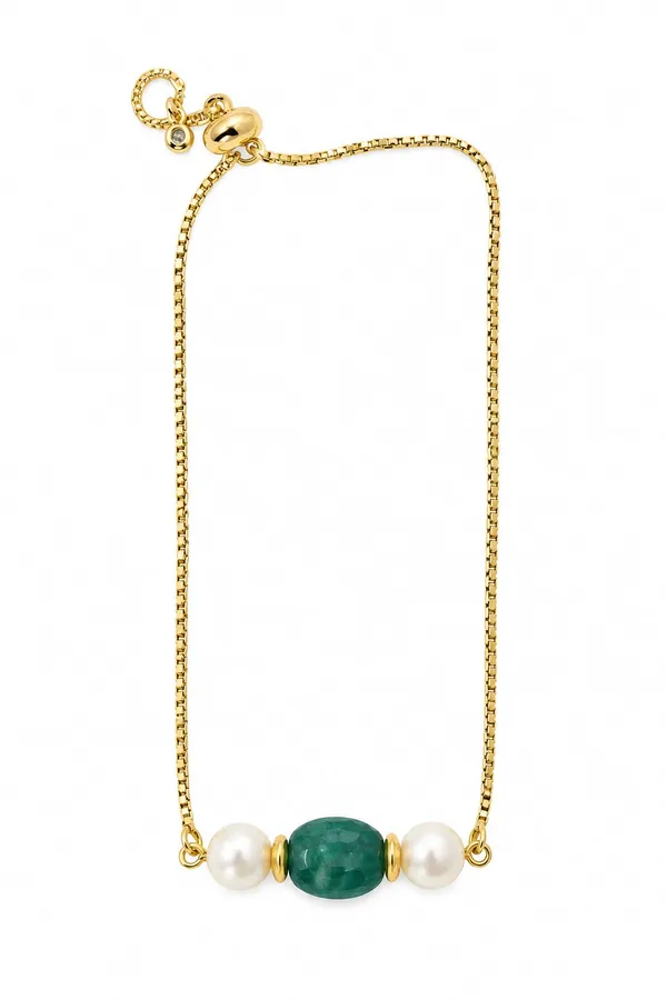 Gold_Tone_Pearl_Green_Bead_Bracelet_for_Women