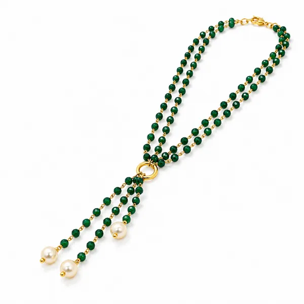 Green_Beaded_Necklace_And_Earrings_Set_for_Women