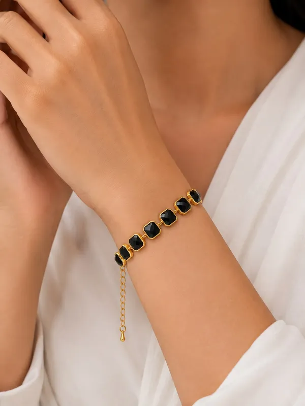 Black_Gold_Tone_Link_Bracelet_for_Women