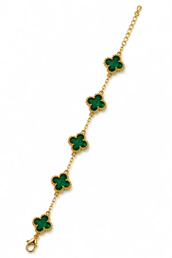 Gold_Tone_Green_Clover_Bracelet_for_Women