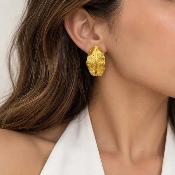 Gold_Tone_Leaf_Stud_Earrings_for_Women