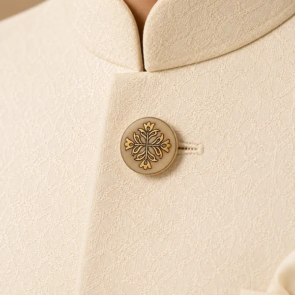 Cream_Textured_Bandhgala_Sherwani_for_Men