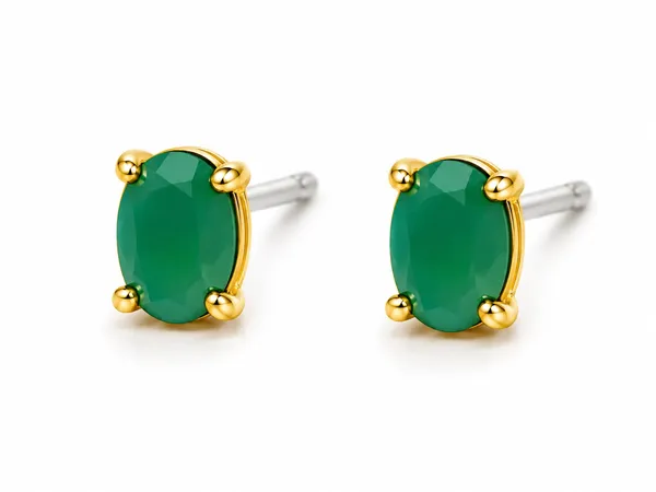Green_Oval_Stud_Earrings_for_Women