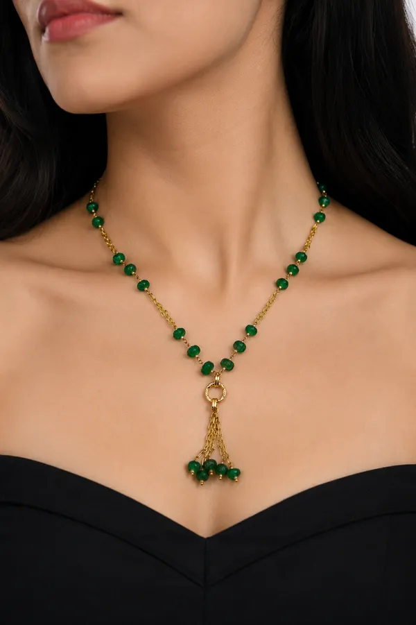 Green_Beaded_Gold_Tone_Necklace_for_Women