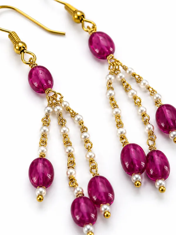 Purple_Beaded_Dangle_Earrings_for_Women