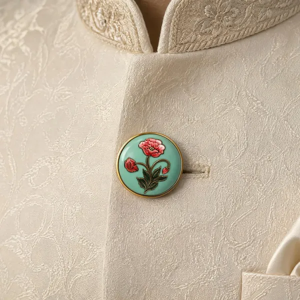 Mint_Green_Italian_Brass_Ethnic_Wear_Buttons_For_Men_Pack_Of_13