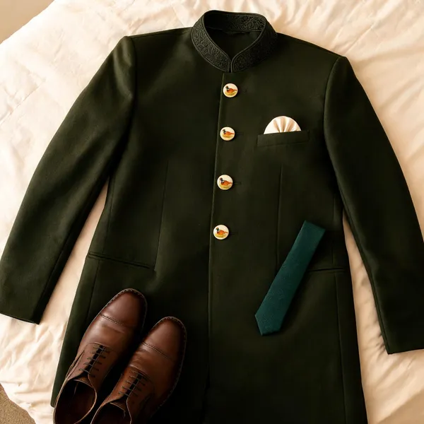 Dark_Green_Italian_Brass_Sherwani_For_Men_Pack_Of_13