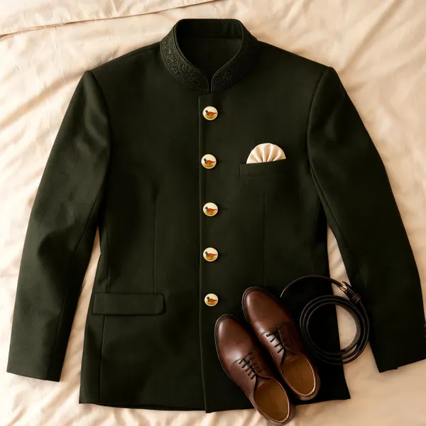 Dark_Green_Italian_Brass_Sherwani_For_Men_Pack_Of_7