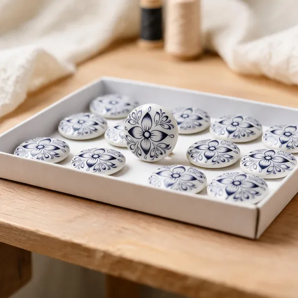 White_And_Blue_Italian_Brass_Button_For_Clothing_Cushions_Fabric-Based_Designs_Pack_Of_13
