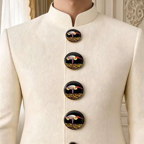Black_Italian_Brass_Round_Printed_Buttons_For_Men_Pack_Of_13