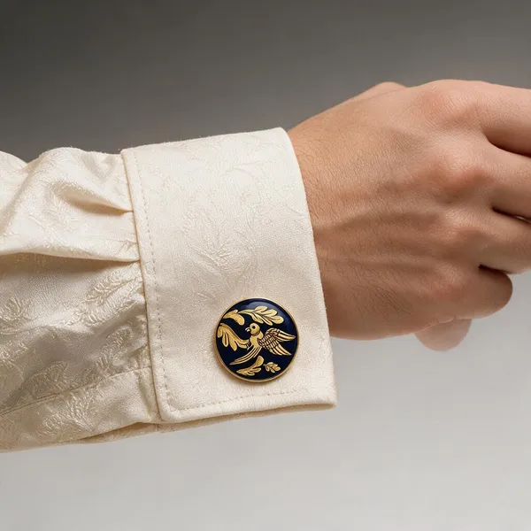 Navy_Blue_And_Gold_Italian_Brass_Cufflinks_For_Men_Pack_Of_2