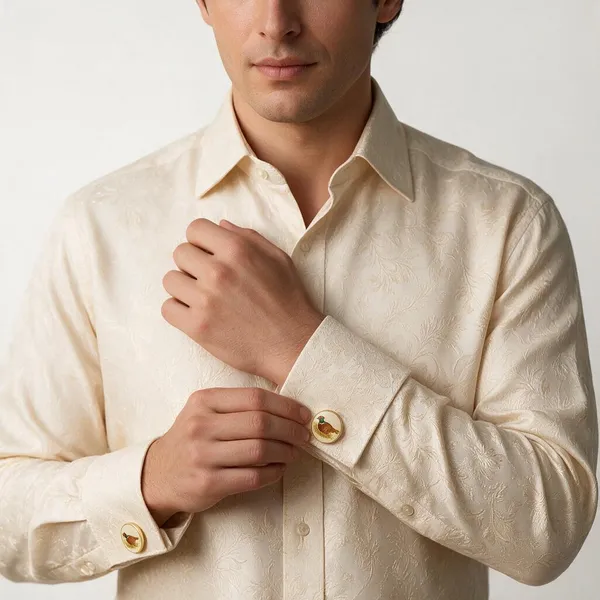 Gold-Tone_Italian_Brass_Cufflinks_For_Men_Pack_Of_2