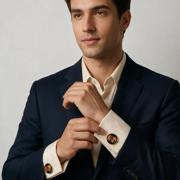 Gold-Tone_Italian_Brass_Cufflinks_For_Men