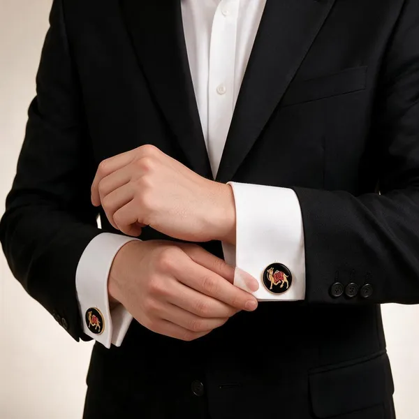 Gold-Tone_Italian_Brass_Cufflinks_For_Men_Pack_Of_2