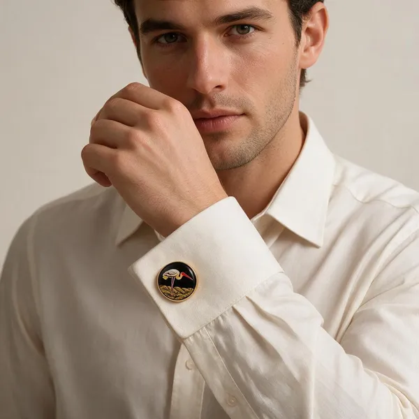 Gold-Tone_Italian_Brass_Cufflinks_For_Men_Pack_Of_2