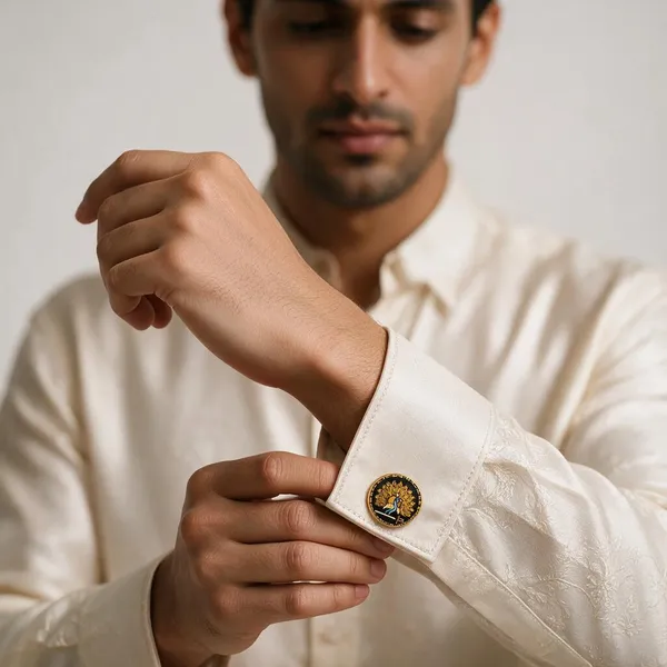 Black_And_Gold_Italian_Brass_Cufflinks_For_Men_Pack_Of_2