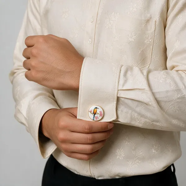 White_Italian_Brass_Cufflinks_For_Men_Pack_Of_2