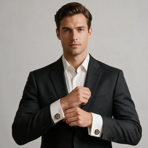 Blue_And_Gold-Tone_Italian_Brass_Cufflinks_For_Men_Pack_Of_2