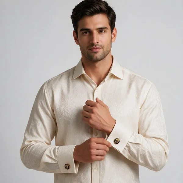 Gold-Tone_Italian_Brass_Cufflinks_For_Men_Pack_Of_2