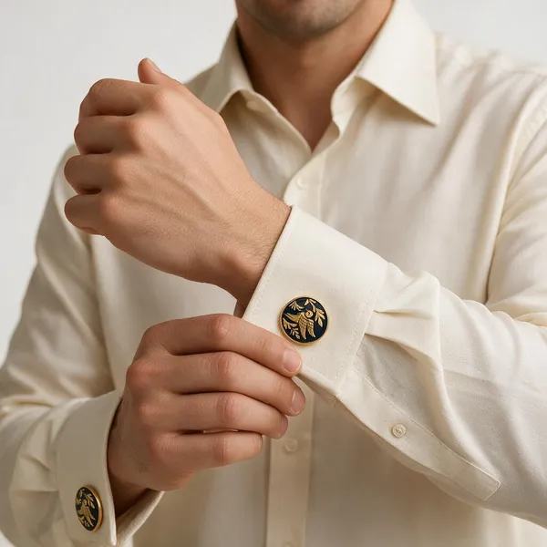 Gold_Italian_Brass_Cufflinks_For_Men_Pack_Of_2