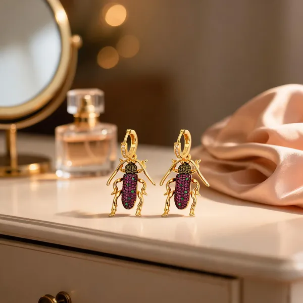 Gold-Tone_Italian_Brass_Drop_Earrings_For_Women