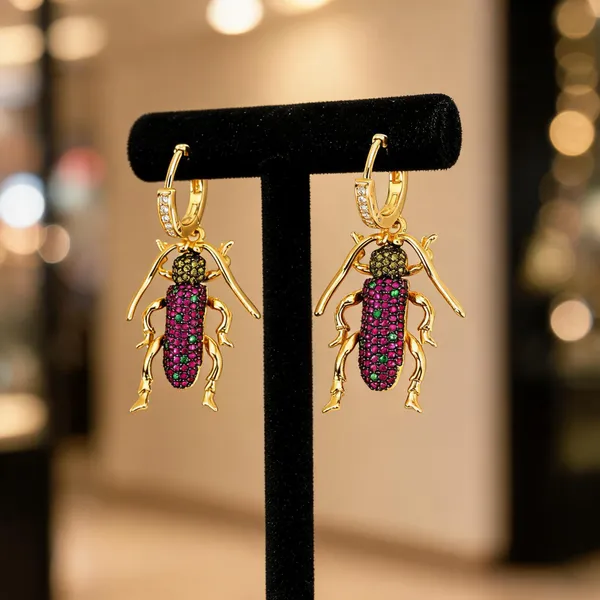 Gold-Tone_Italian_Brass_Drop_Earrings_For_Women