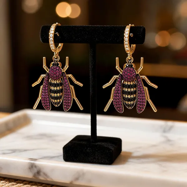 Gold-Tone_Italian_Brass_Drop_Earrings_For_Women