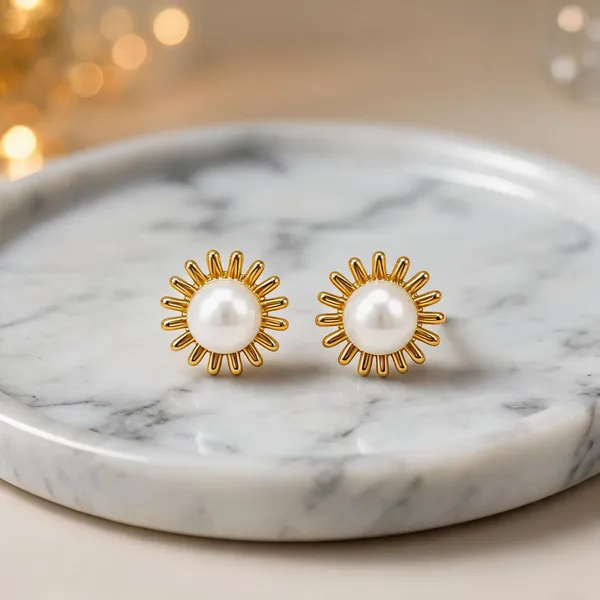 Gold-Tone_Italian_Brass_Stud_Earrings_For_Women