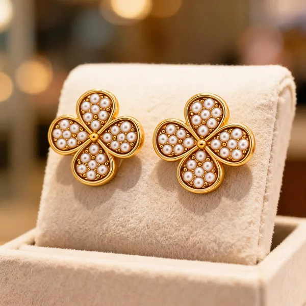 Gold-Tone_Italian_Brass_Stud_Earrings_For_Women