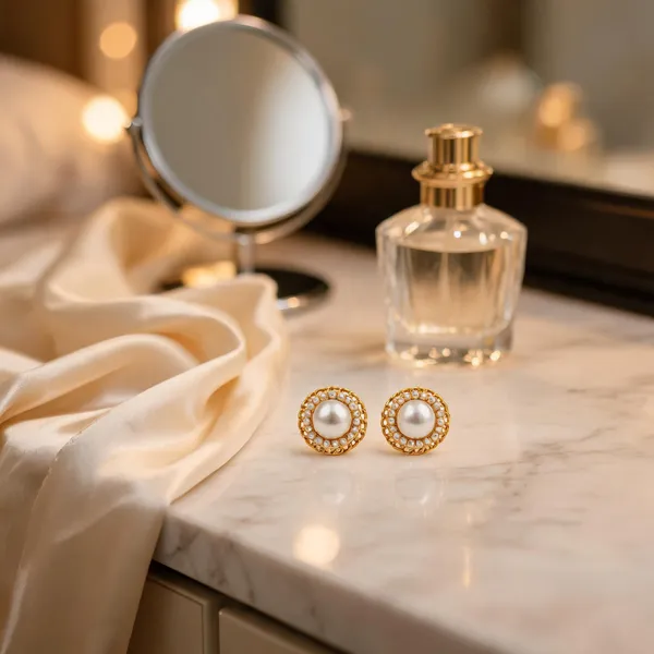 Gold-Tone_Italian_Brass_Stud_Earrings_For_Women