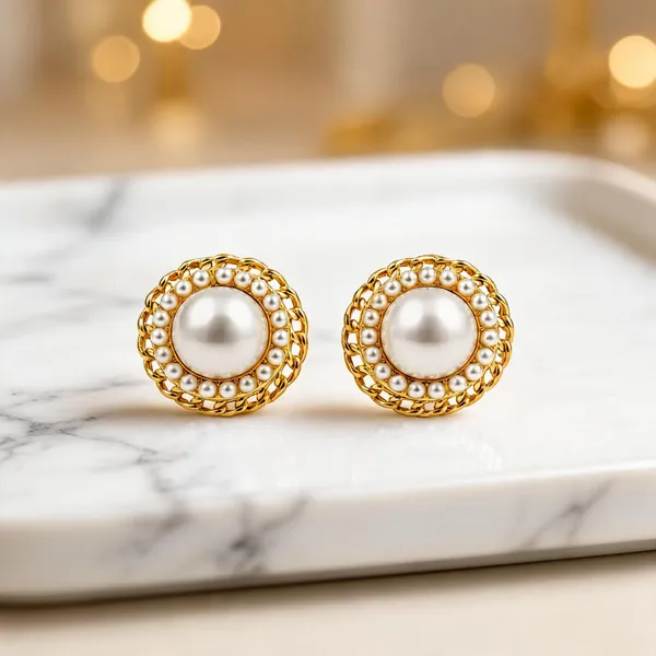 Gold-Tone_Italian_Brass_Stud_Earrings_For_Women