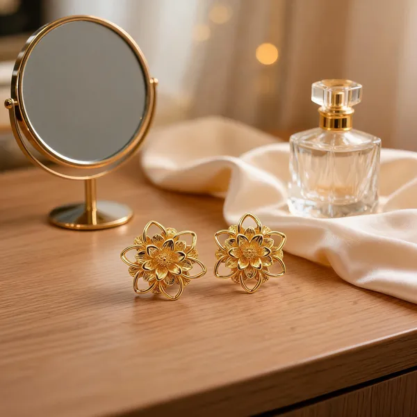 Gold-Tone_Italian_Brass_Stud_Earrings_For_Women