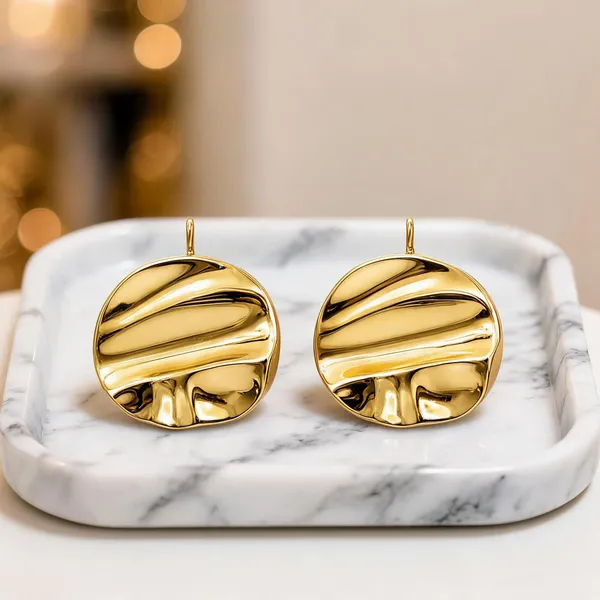 Gold-Tone_Italian_Brass_Stud_Earrings_For_Women