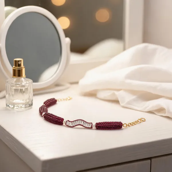 Maroon_Italian_Brass_Bracelet_For_Women