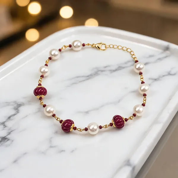Maroon_Italian_Brass_Bracelet_For_Women