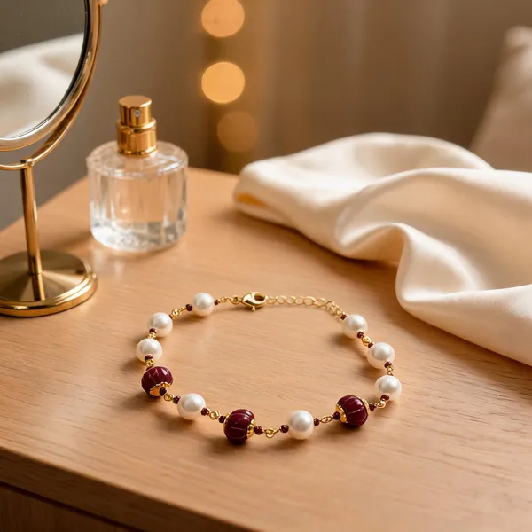 Maroon_Italian_Brass_Bracelet_For_Women