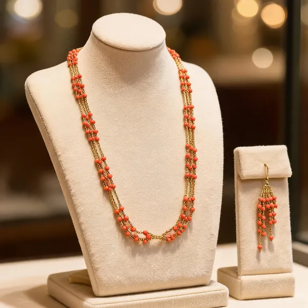 Coral_Italian_Brass_Necklace_Set_For_Women