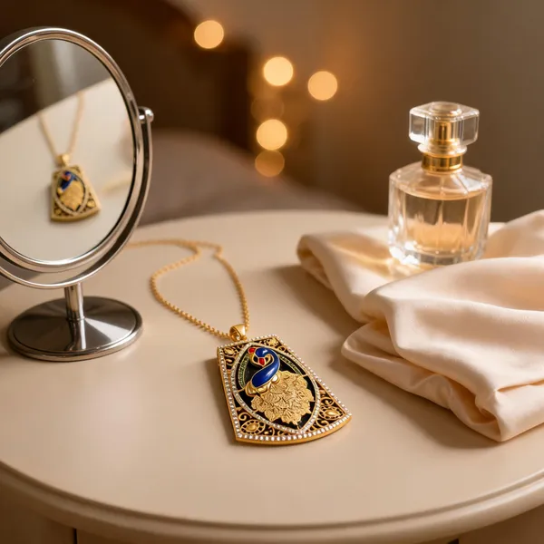 Gold-Tone_Silver_Pendant_Necklace_For_Women