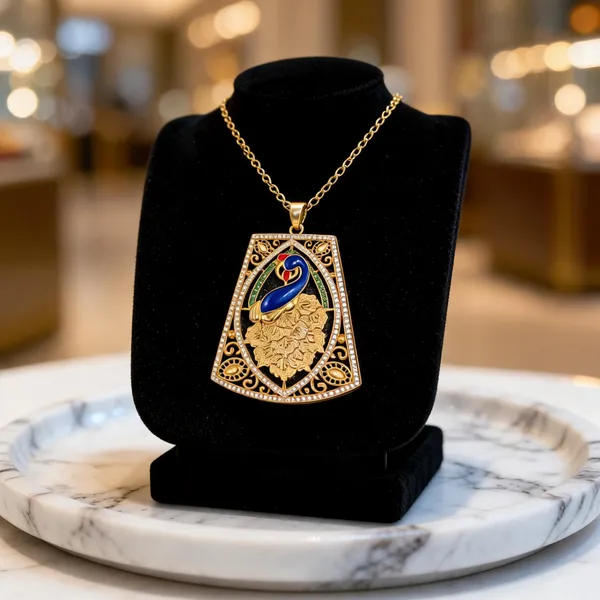 Gold-Tone_Silver_Pendant_Necklace_For_Women