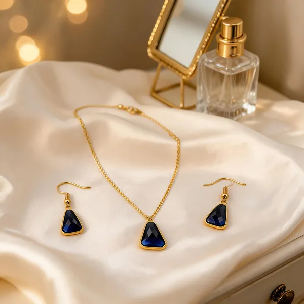 Gold-Tone_Italian_Brass_Necklace_And_Earrings_Set_For_Women