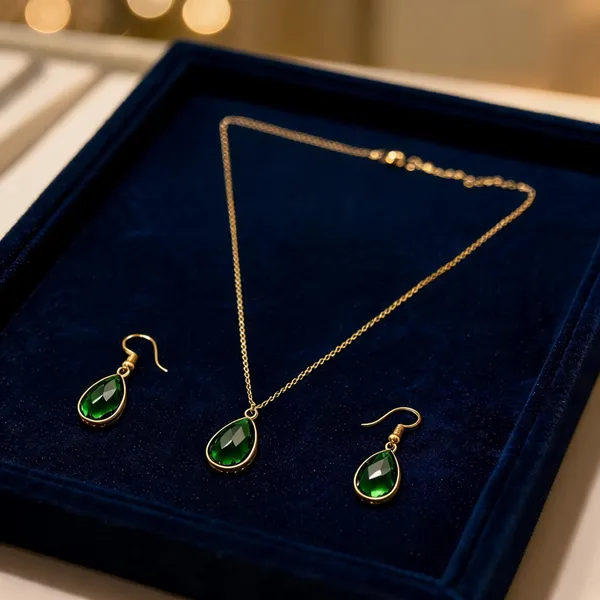 Gold-Tone_Italian_Brass_Necklace_Set_For_Women